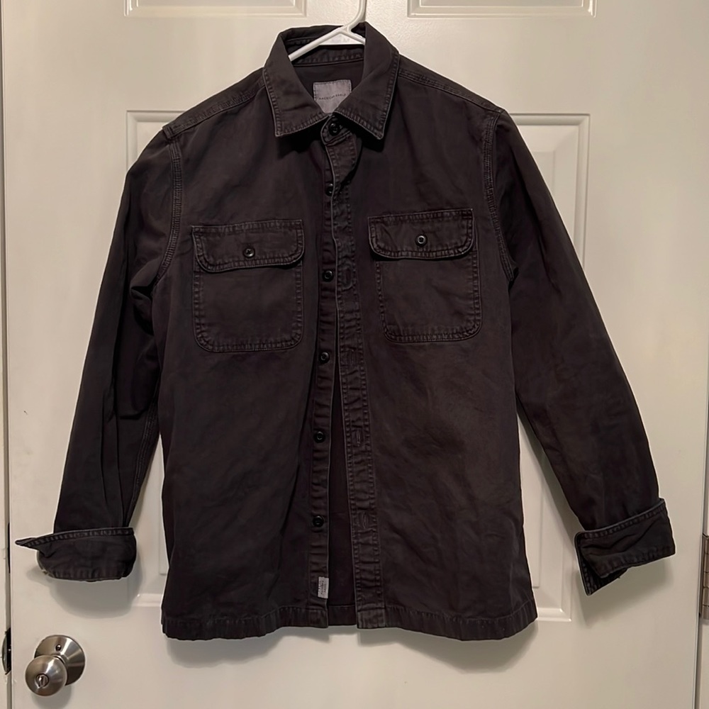 American Eagle Heavy Button Down, Black, Small
